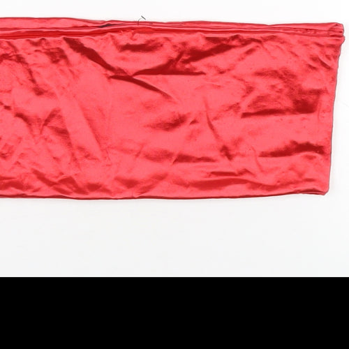 Topshop Womens Red Polyamide Cropped T-Shirt Size 14 Square Neck