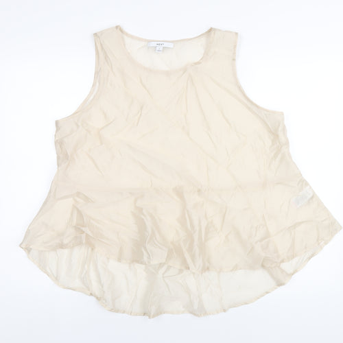 NEXT Womens Ivory Lyocell Basic Tank Size L Round Neck