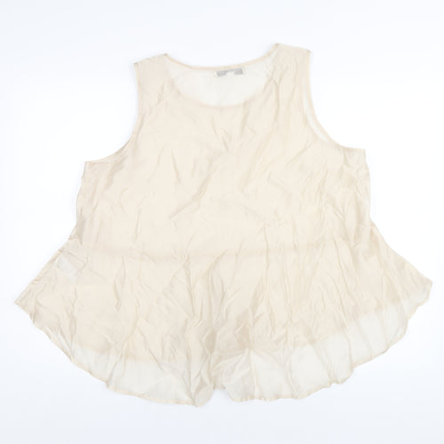 NEXT Womens Ivory Lyocell Basic Tank Size L Round Neck