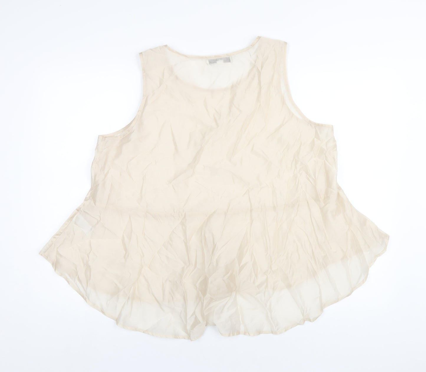 NEXT Womens Ivory Lyocell Basic Tank Size L Round Neck