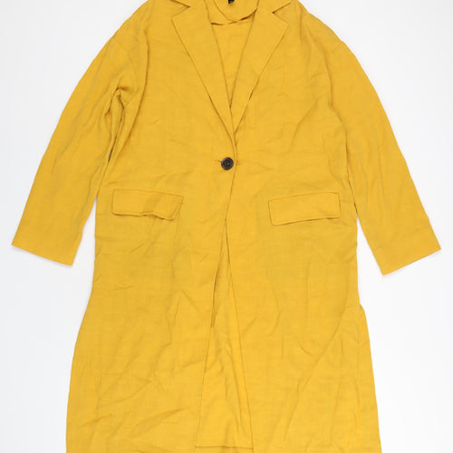 Topshop Womens Yellow Jacket Size 10 Button