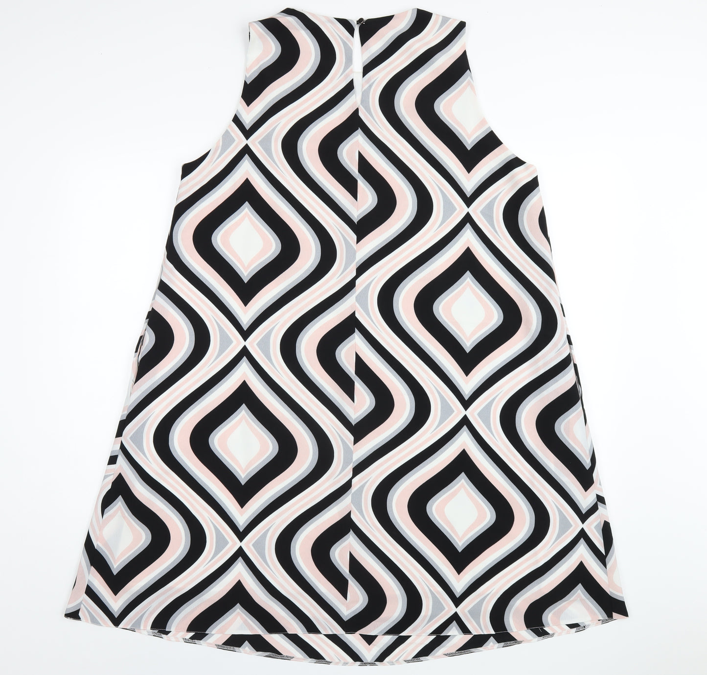 Principles Womens Multicoloured Geometric Polyester A-Line Size 16 Round Neck Button