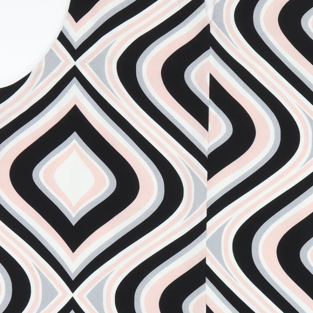 Principles Womens Multicoloured Geometric Polyester A-Line Size 16 Round Neck Button