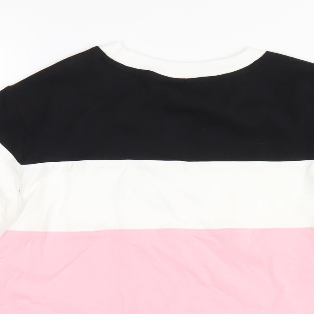 FILA Womens Pink Cotton Basic T-Shirt Size L Round Neck