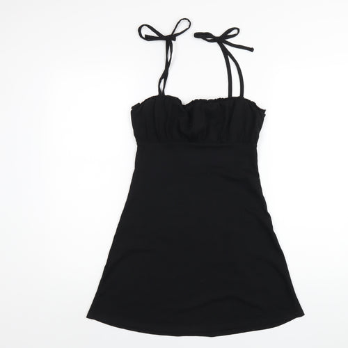 H&M Womens Black Polyester A-Line Size XS Square Neck Pullover