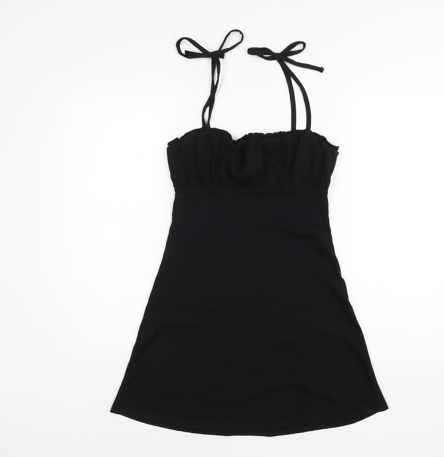 H&M Womens Black Polyester A-Line Size XS Square Neck Pullover