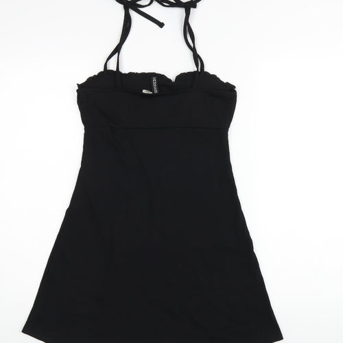 H&M Womens Black Polyester A-Line Size XS Square Neck Pullover