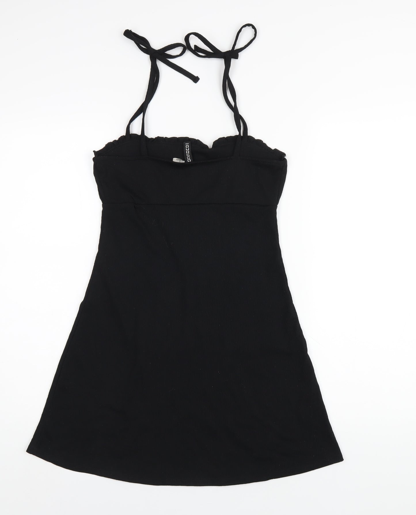 H&M Womens Black Polyester A-Line Size XS Square Neck Pullover