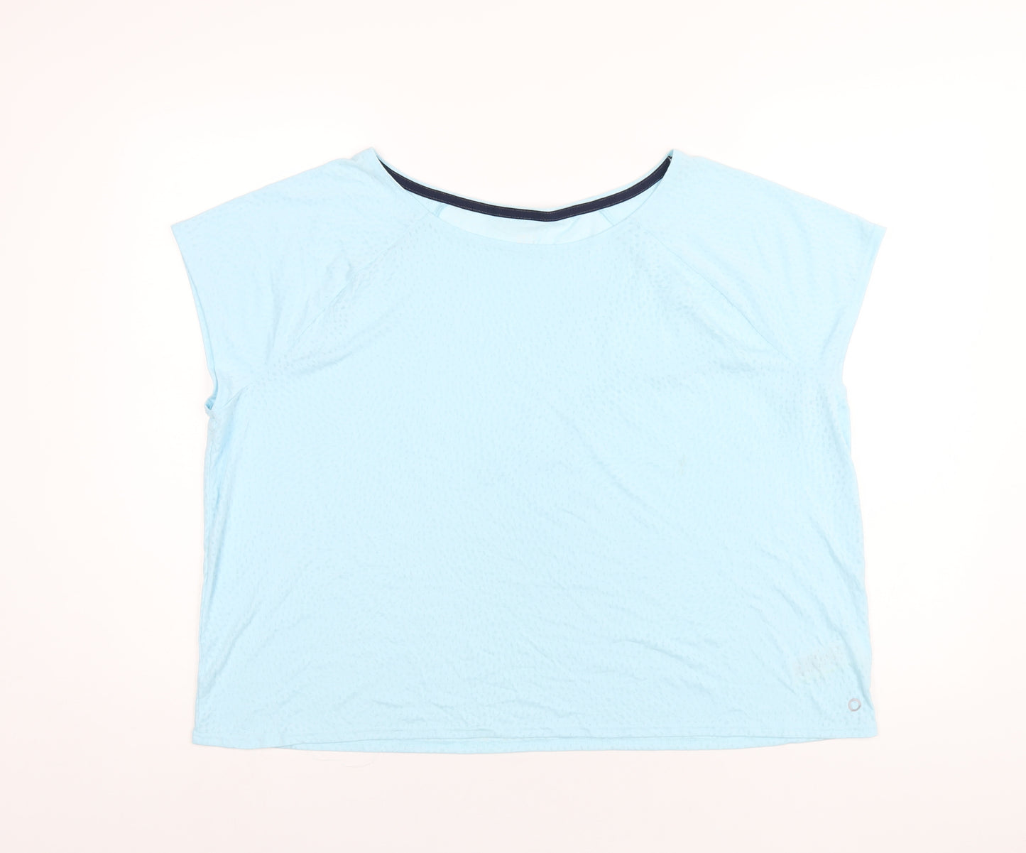 GOODMOVE Womens Blue Polyester Basic T-Shirt Size 22 Round Neck Pullover