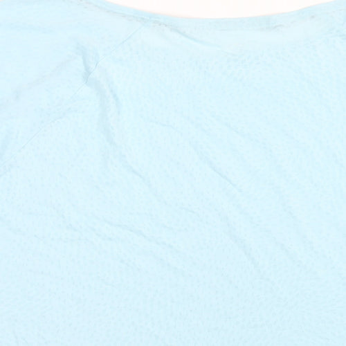 GOODMOVE Womens Blue Polyester Basic T-Shirt Size 22 Round Neck Pullover