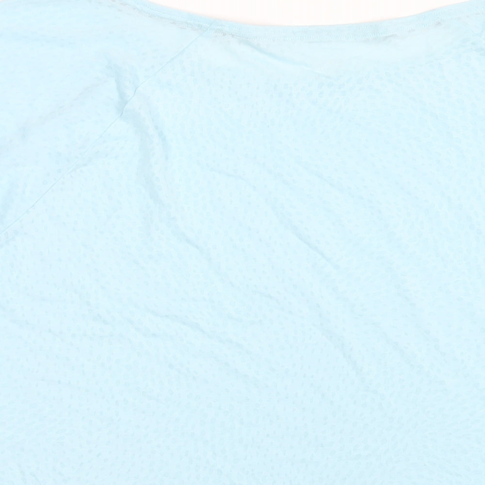 GOODMOVE Womens Blue Polyester Basic T-Shirt Size 22 Round Neck Pullover