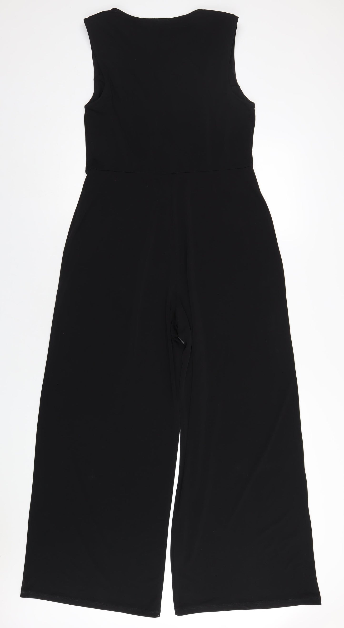 River Island Womens Black Polyester Jumpsuit One-Piece Size 14 L31 in Pullover