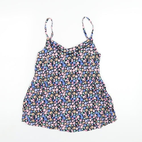 Marks and Spencer Womens Multicoloured Floral Viscose Camisole T-Shirt Size 8 V-Neck