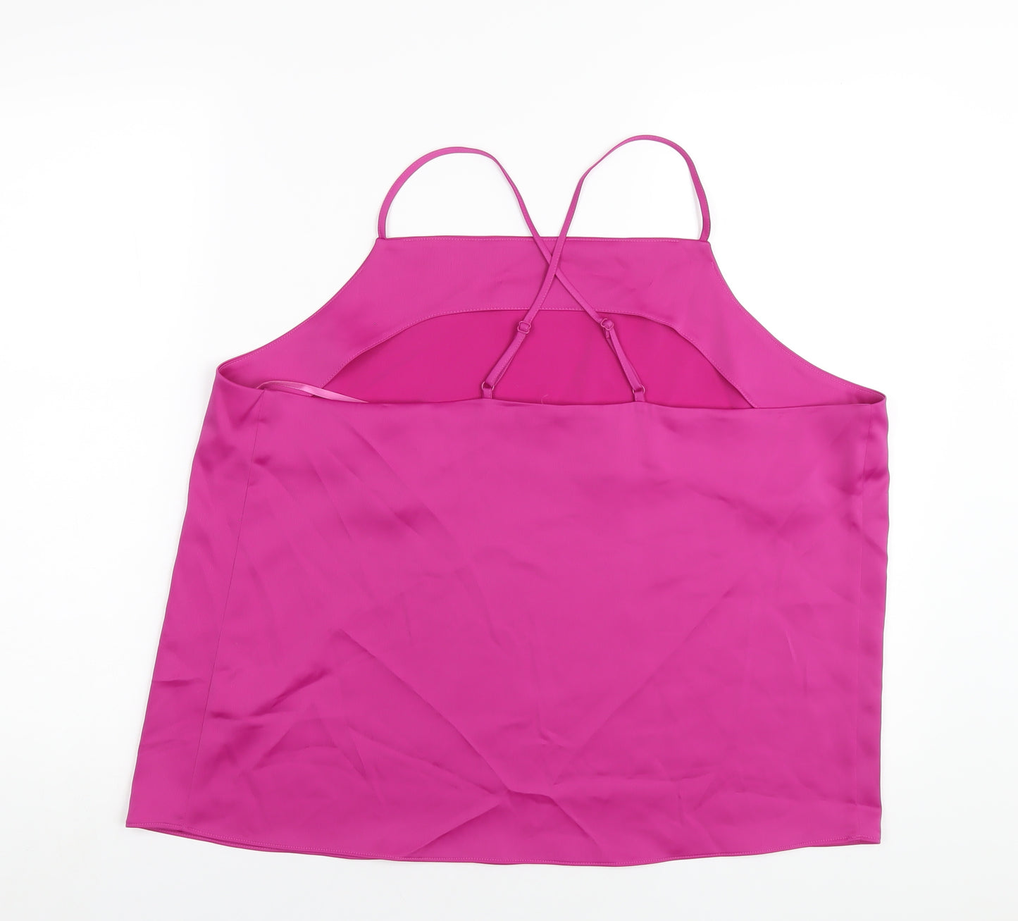 Marks and Spencer Womens Pink Polyester Camisole T-Shirt Size 18 Square Neck
