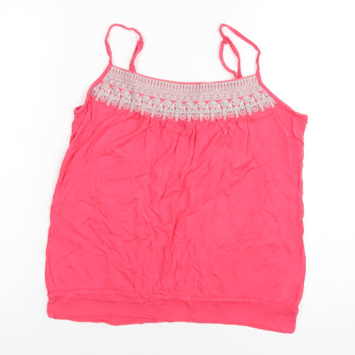 Monsoon Womens Pink Viscose Camisole T-Shirt Size 14 Square Neck