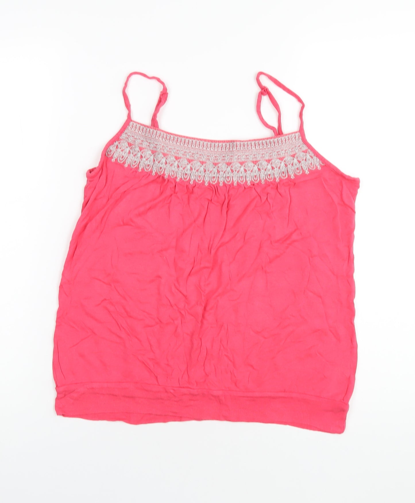 Monsoon Womens Pink Viscose Camisole T-Shirt Size 14 Square Neck