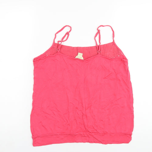Monsoon Womens Pink Viscose Camisole T-Shirt Size 14 Square Neck