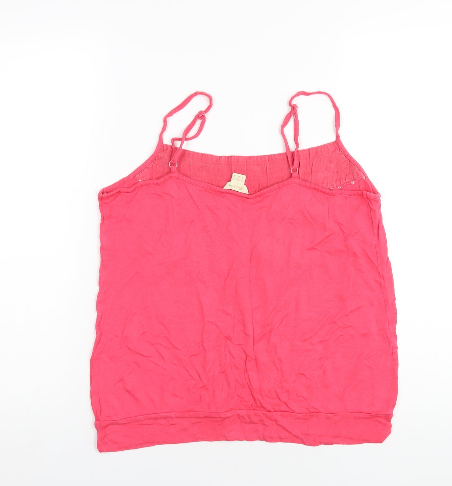 Monsoon Womens Pink Viscose Camisole T-Shirt Size 14 Square Neck