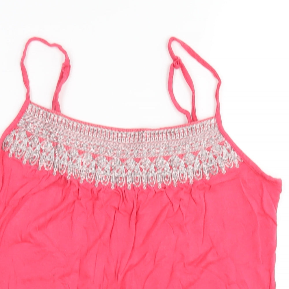 Monsoon Womens Pink Viscose Camisole T-Shirt Size 14 Square Neck