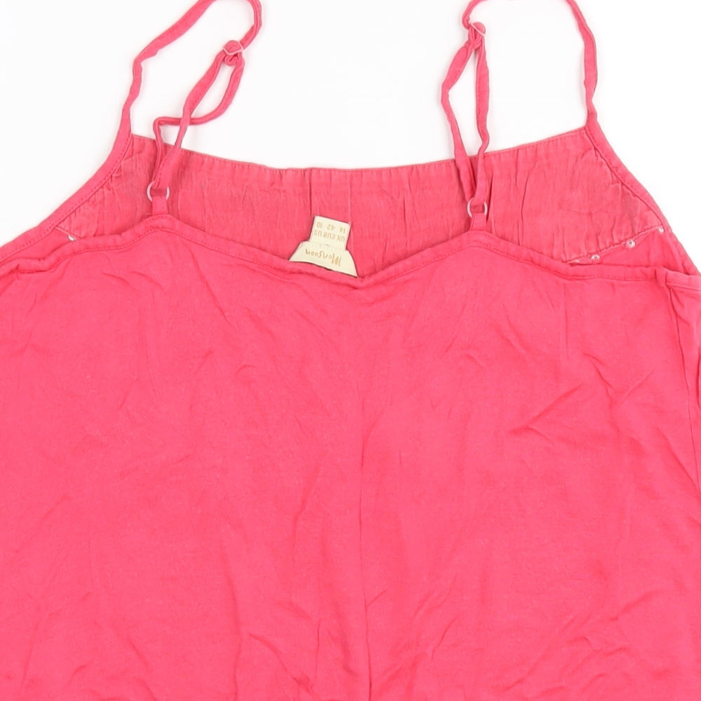 Monsoon Womens Pink Viscose Camisole T-Shirt Size 14 Square Neck