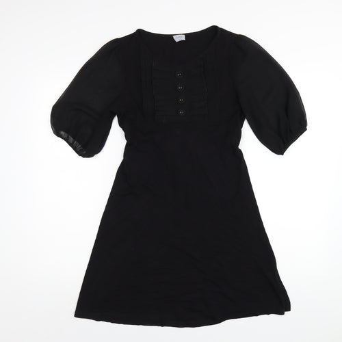 Oasis Womens Black Viscose A-Line Size 10 Round Neck Pullover