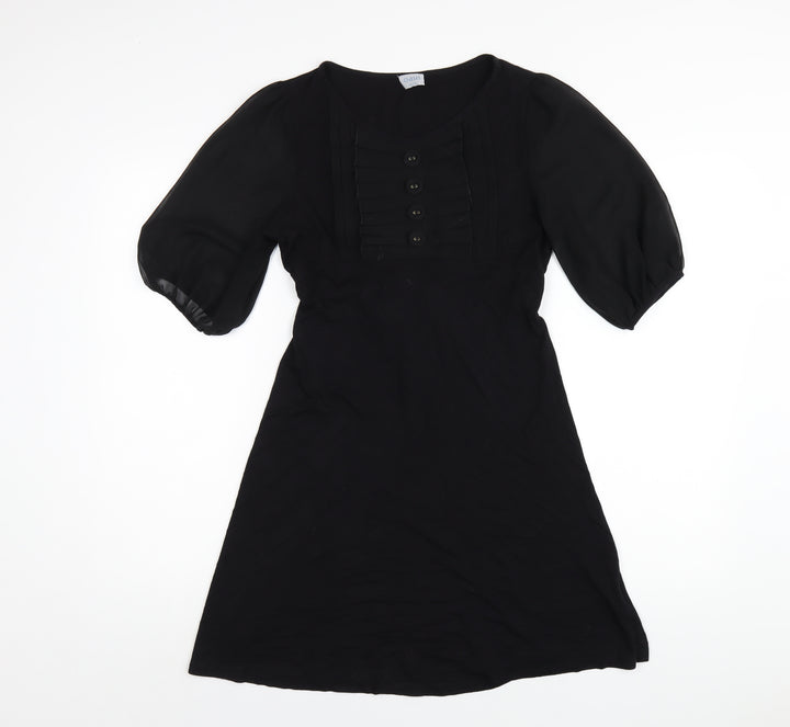 Oasis Womens Black Viscose A-Line Size 10 Round Neck Pullover