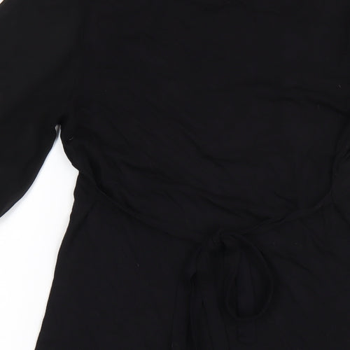 Oasis Womens Black Viscose A-Line Size 10 Round Neck Pullover