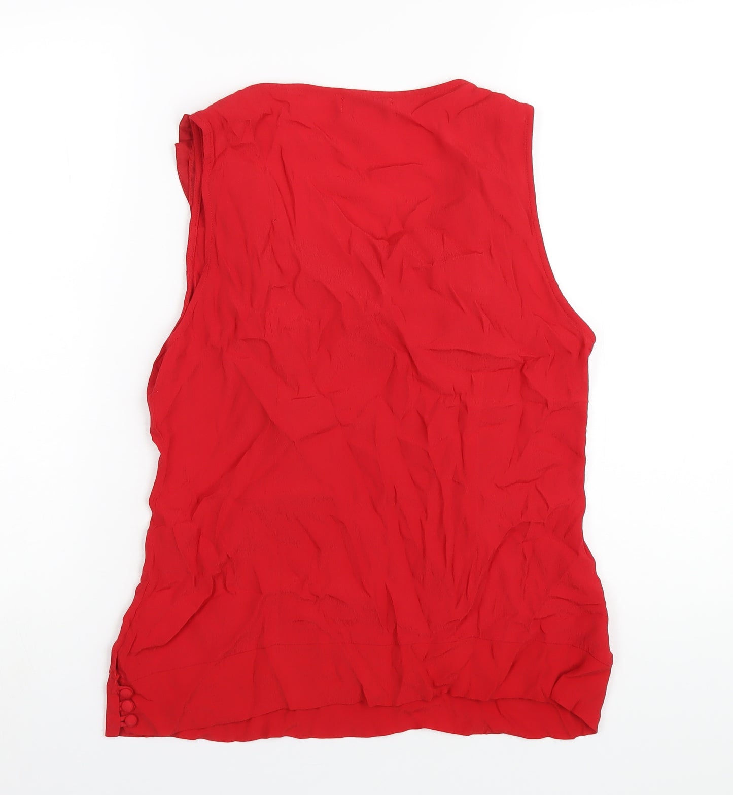 Monsoon Womens Red Viscose Basic Blouse Size 14 Scoop Neck