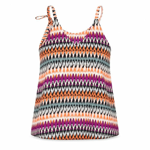 Marks and Spencer Womens Multicoloured Geometric Polyester Camisole T-Shirt Size 10 V-Neck