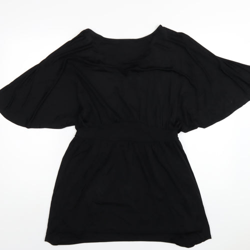 Oasis Womens Black Viscose A-Line Size S Round Neck Pullover
