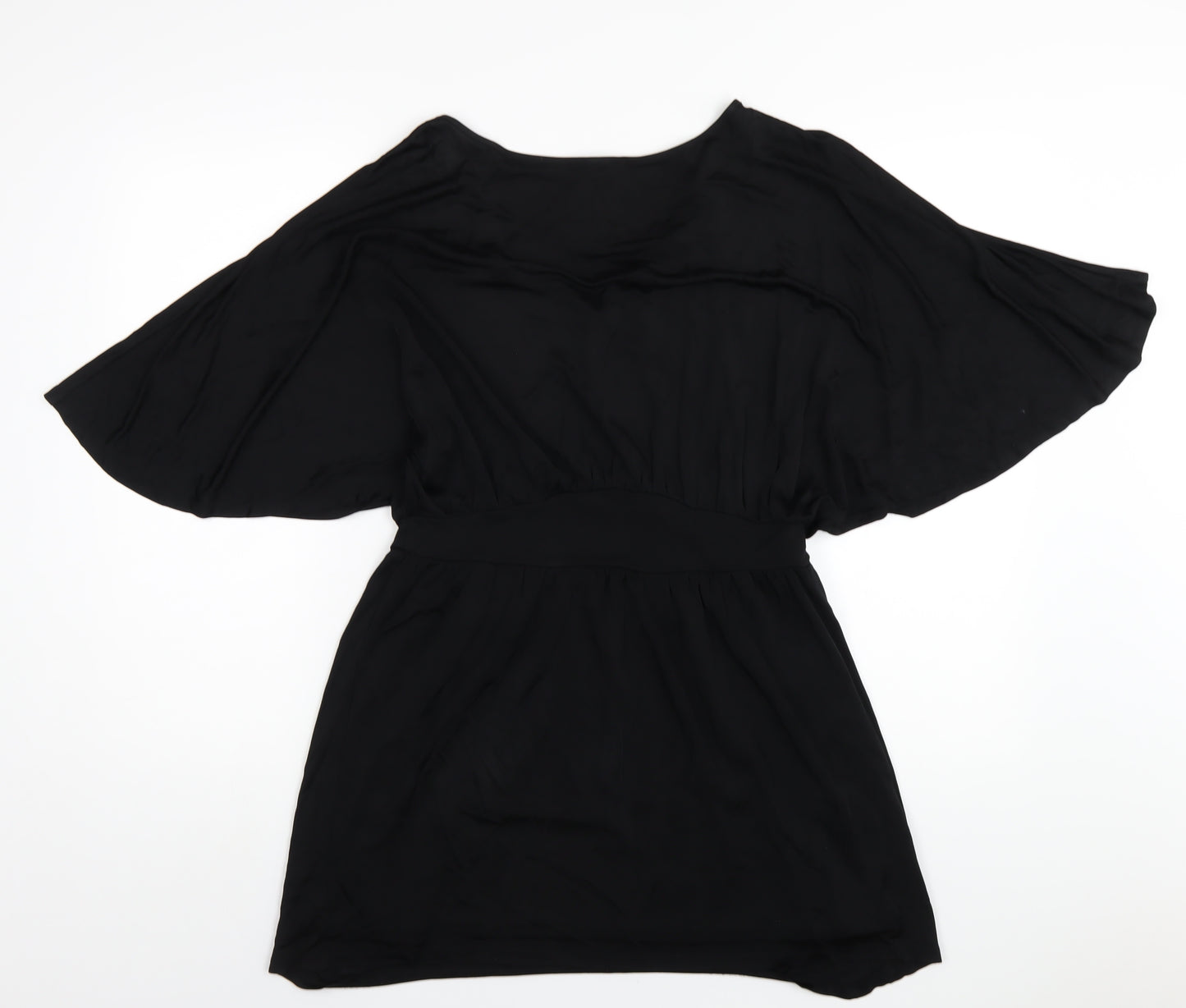 Oasis Womens Black Viscose A-Line Size S Round Neck Pullover