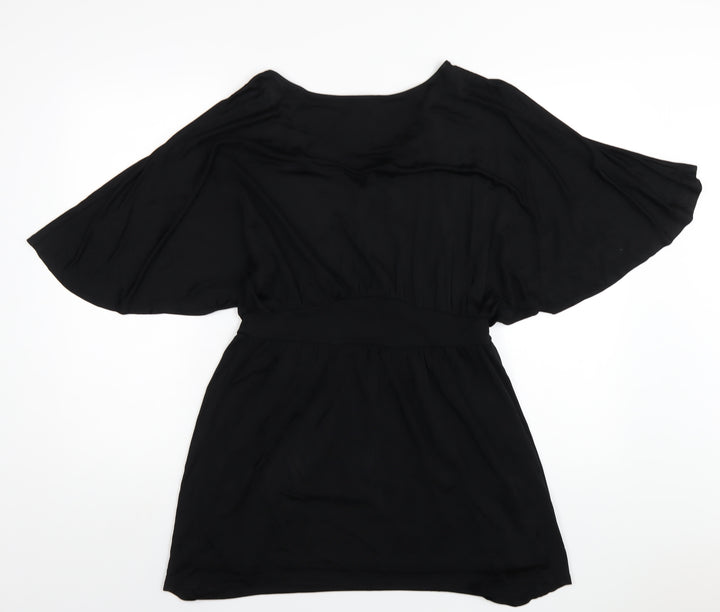Oasis Womens Black Viscose A-Line Size S Round Neck Pullover