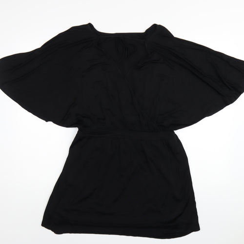 Oasis Womens Black Viscose A-Line Size S Round Neck Pullover