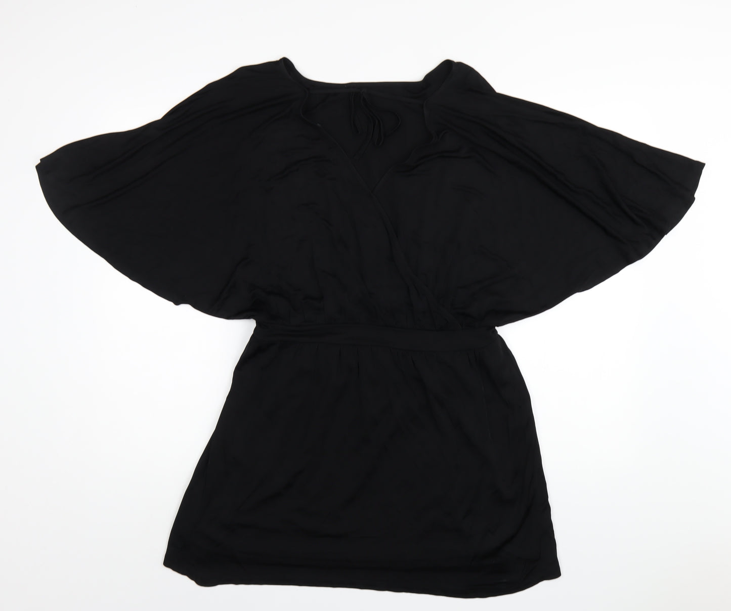 Oasis Womens Black Viscose A-Line Size S Round Neck Pullover
