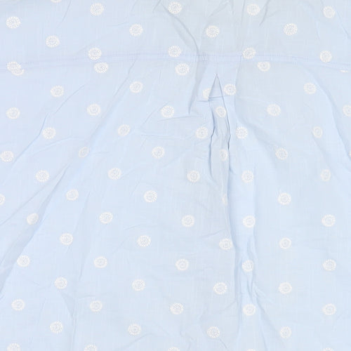 White Stuff Womens Blue Polka Dot Cotton Basic Button-Up Size 20 Collared