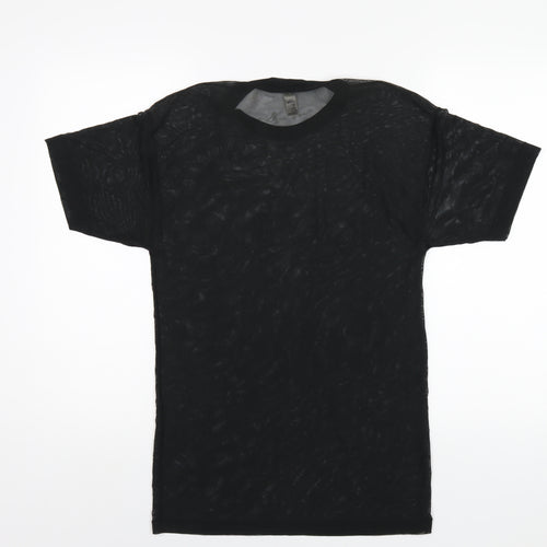 American Apparel Womens Black Polyester Basic T-Shirt Size XS Round Neck
