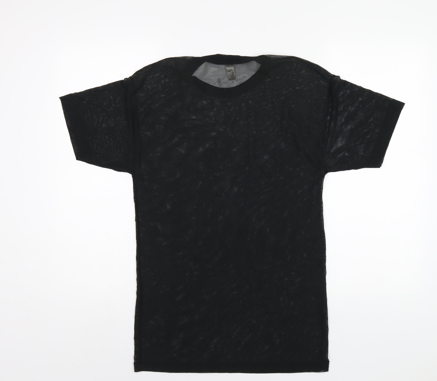 American Apparel Womens Black Polyester Basic T-Shirt Size XS Round Neck