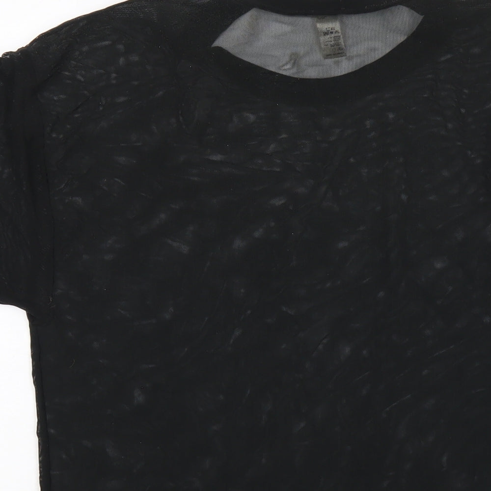 American Apparel Womens Black Polyester Basic T-Shirt Size XS Round Neck