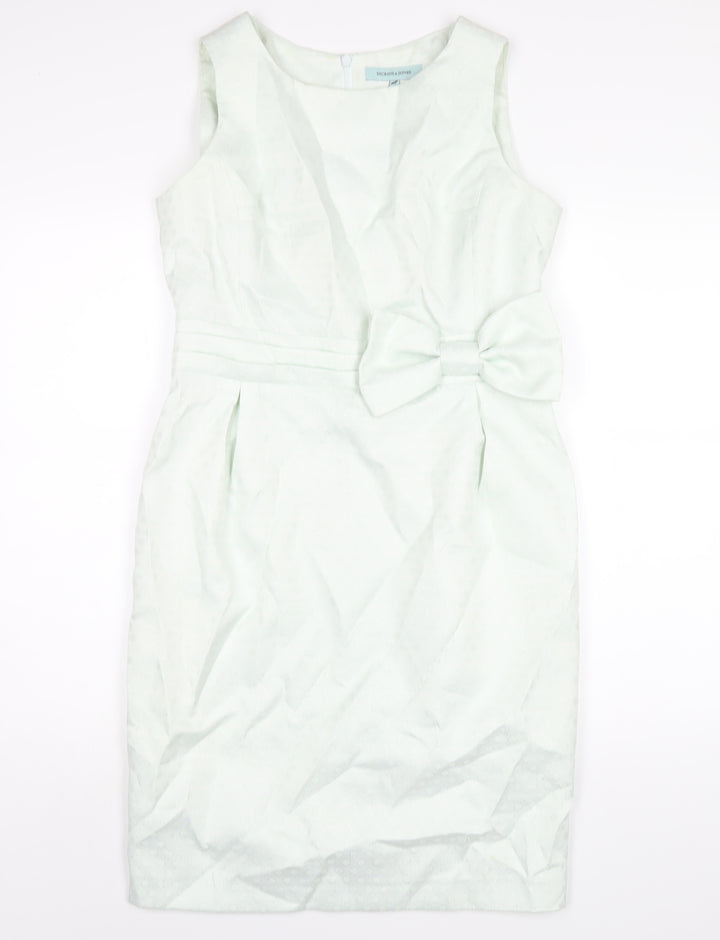 Dickins & Jones Womens Green Polyester Pencil Dress Size 12 Round Neck Zip