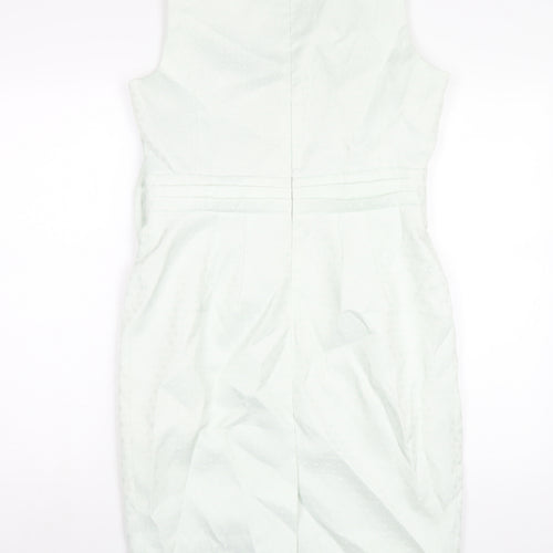 Dickins & Jones Womens Green Polyester Pencil Dress Size 12 Round Neck Zip
