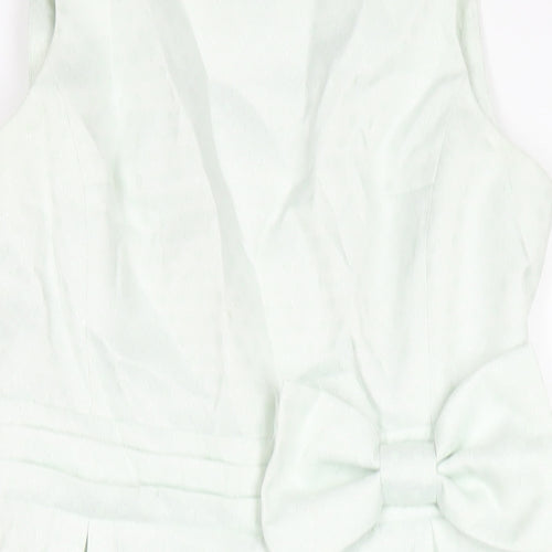 Dickins & Jones Womens Green Polyester Pencil Dress Size 12 Round Neck Zip