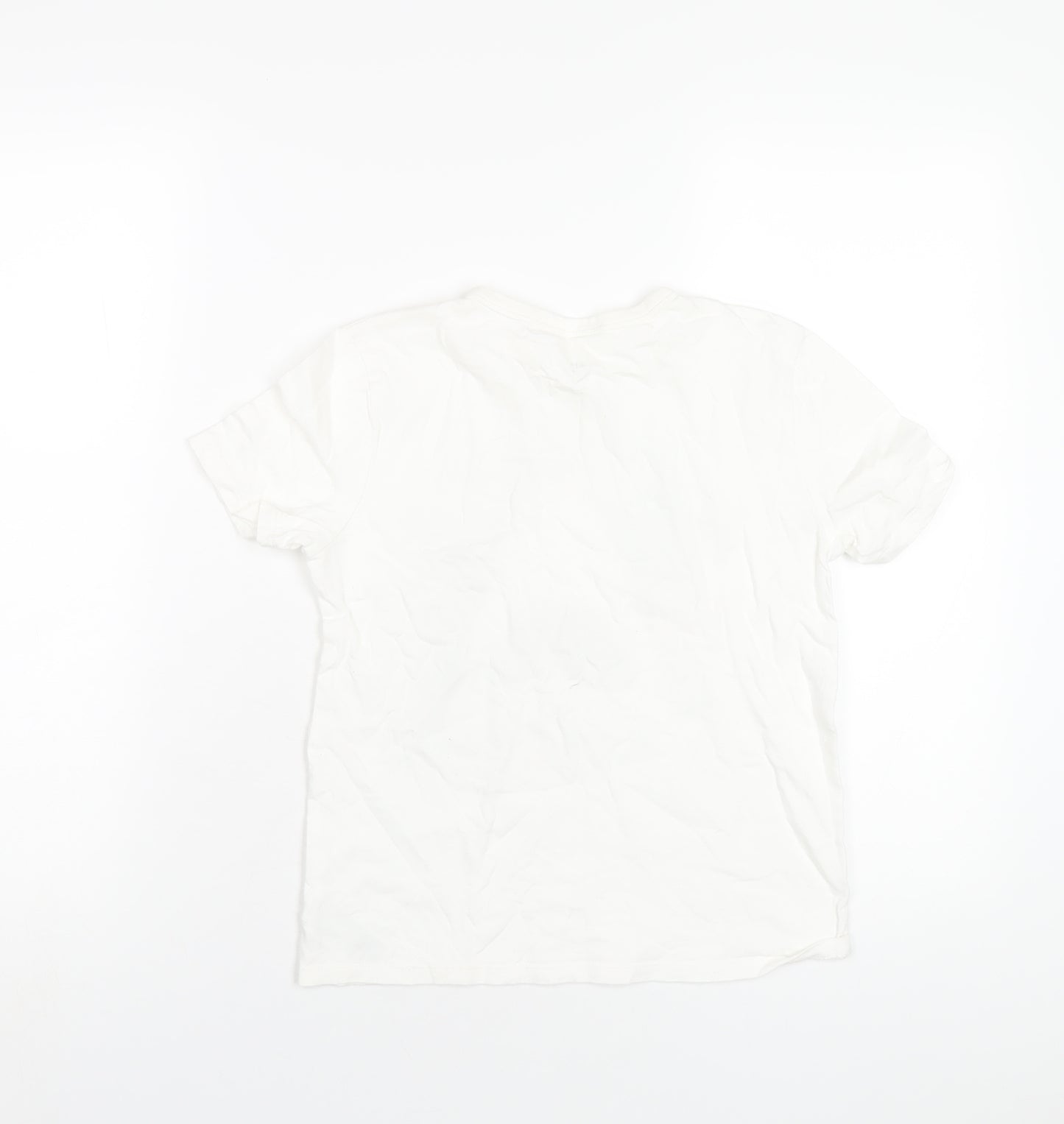 Gap Boys White Cotton Basic T-Shirt Size M Round Neck Pullover