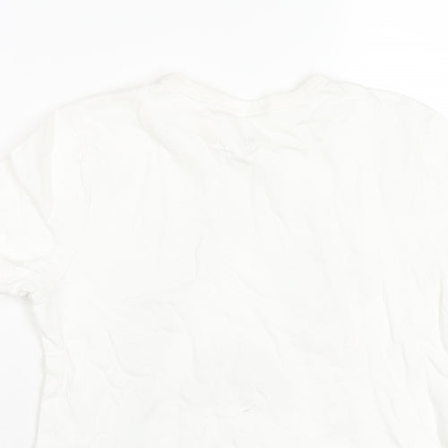 Gap Boys White Cotton Basic T-Shirt Size M Round Neck Pullover