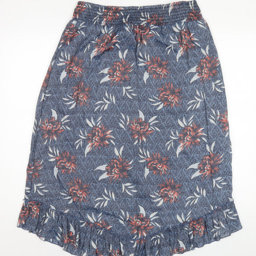 Klass Womens Blue Floral Polyester A-Line Skirt Size 14