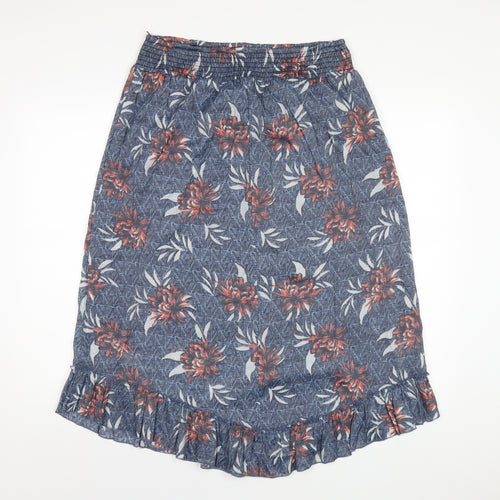 Klass Womens Blue Floral Polyester A-Line Skirt Size 14