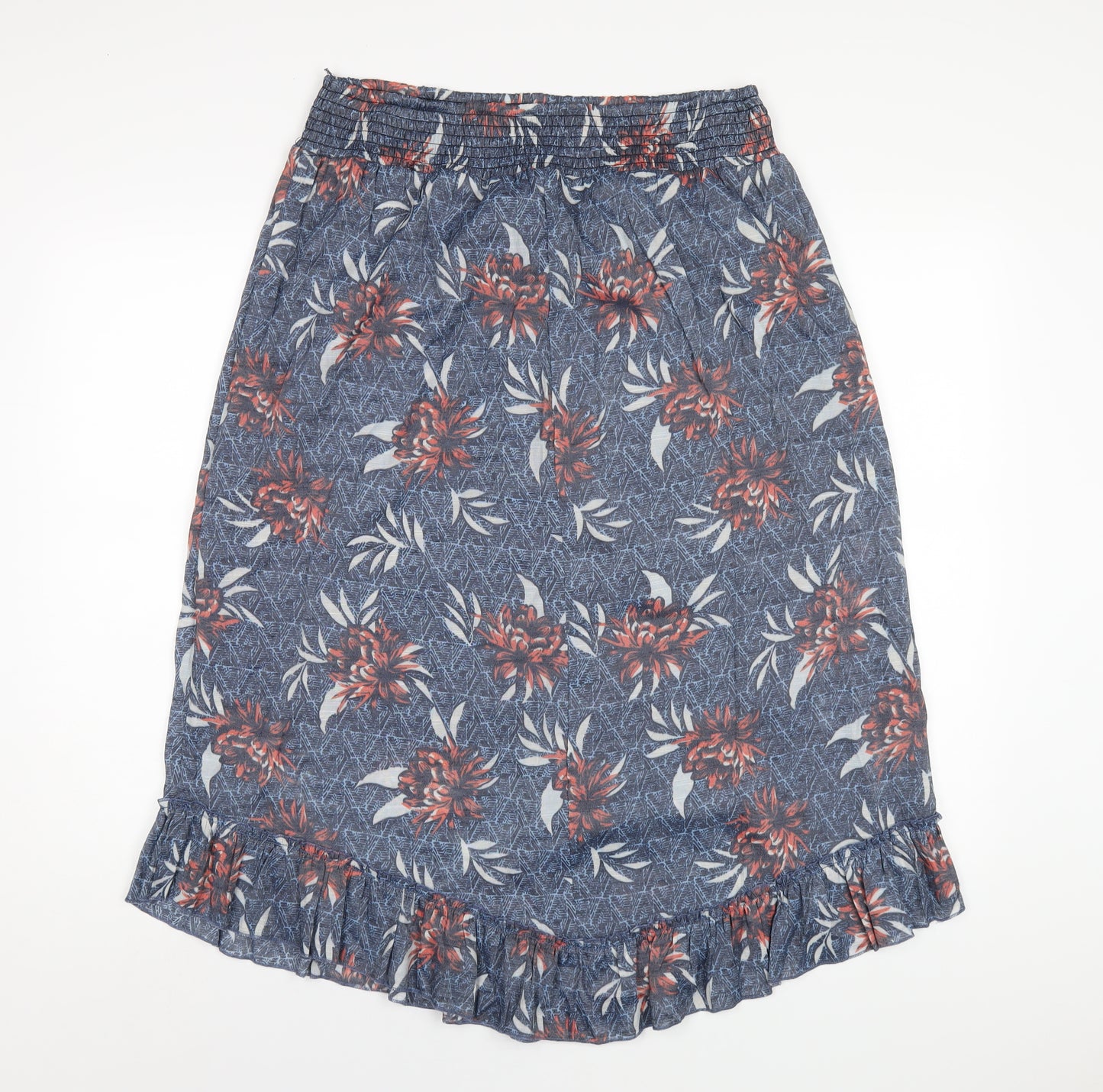 Klass Womens Blue Floral Polyester A-Line Skirt Size 14