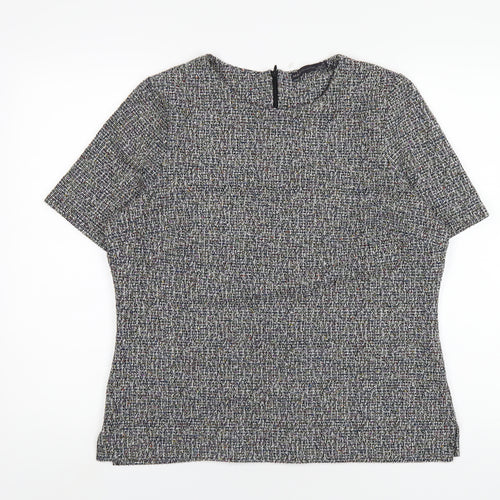 Marks and Spencer Womens Black Polyester Basic T-Shirt Size 14 Round Neck