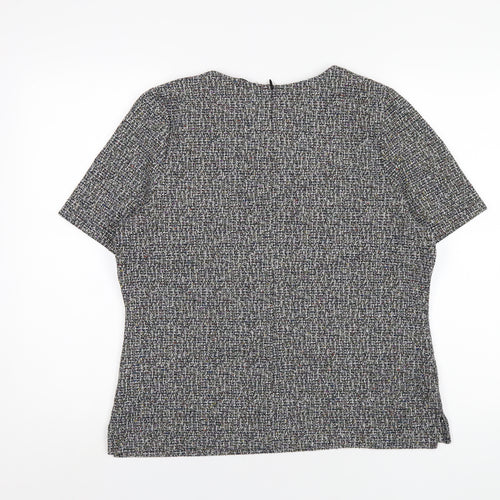 Marks and Spencer Womens Black Polyester Basic T-Shirt Size 14 Round Neck