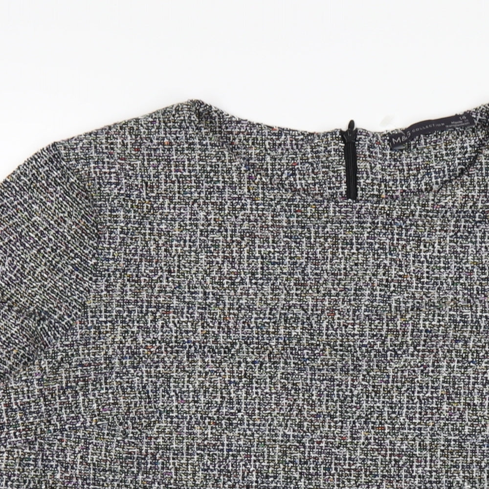 Marks and Spencer Womens Black Polyester Basic T-Shirt Size 14 Round Neck