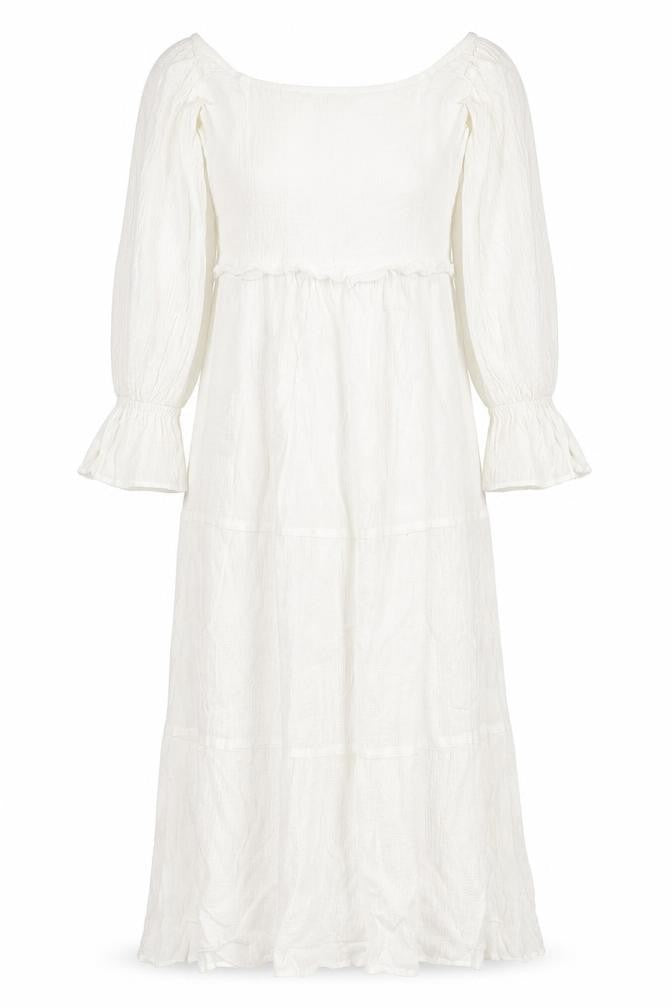 In the Style Womens White Viscose A-Line Size 12 Off the Shoulder Zip